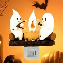 Collection of Ghost Campfire Flickering Night Light 2024 Halloween Festival Lantern Fire Night Light Wall Decoration Lovely Lamp in a gallery layout