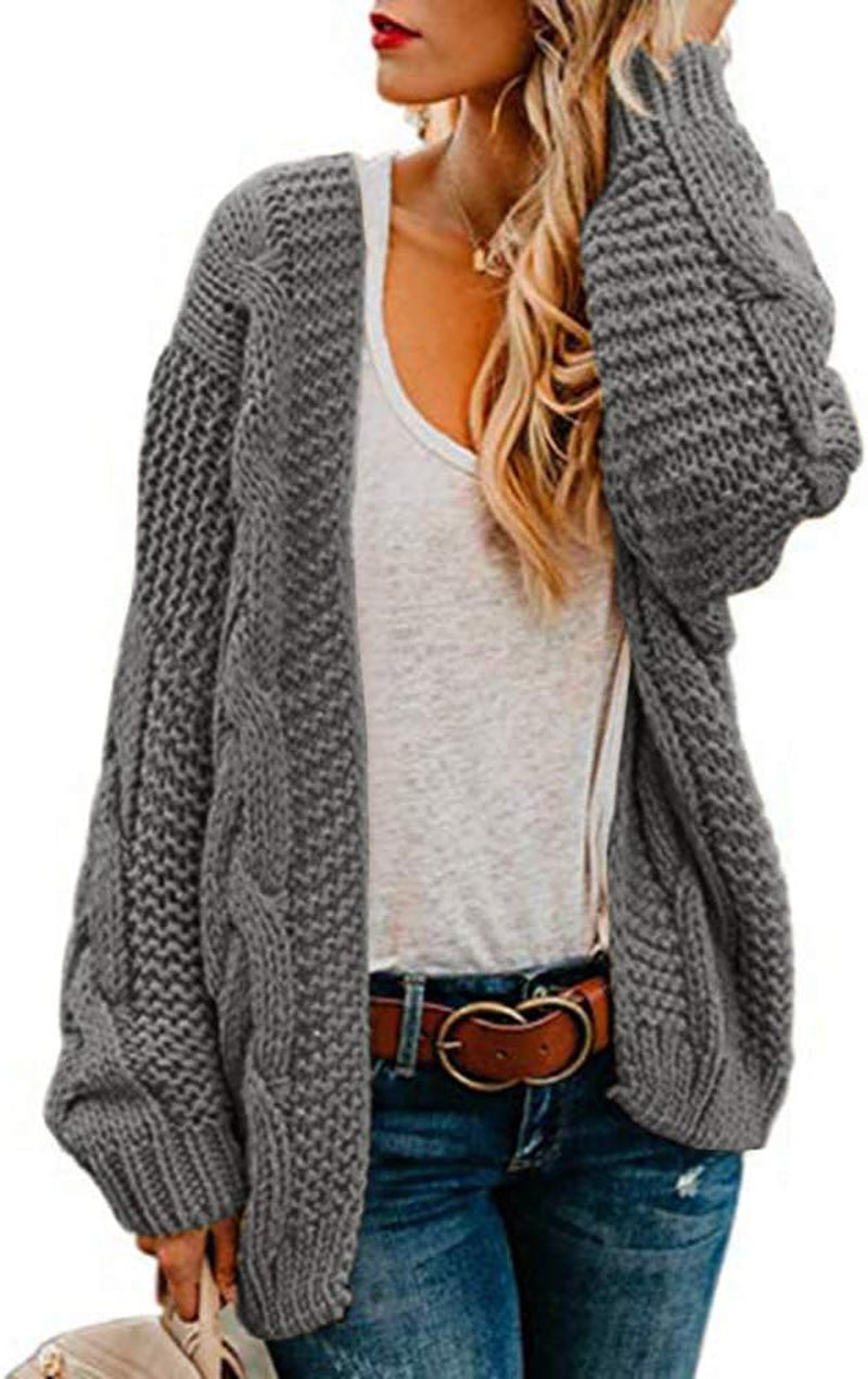 Ferrtye Women’s Oversized Chunky Knit Cardigan – Cozy Boyfriend Sweater Coat