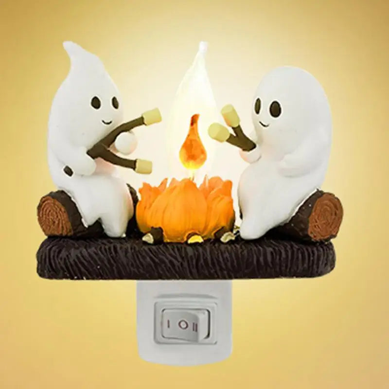 Collection of Ghost Campfire Flickering Night Light 2024 Halloween Festival Lantern Fire Night Light Wall Decoration Lovely Lamp in a gallery layout