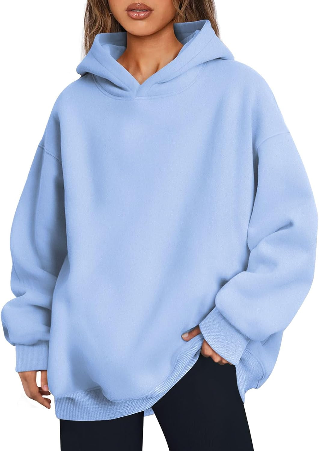 Cozy Oversized Women's Fleece Hoodie - Comfy Casual Pullover Sweatshirt for Fall & Winter