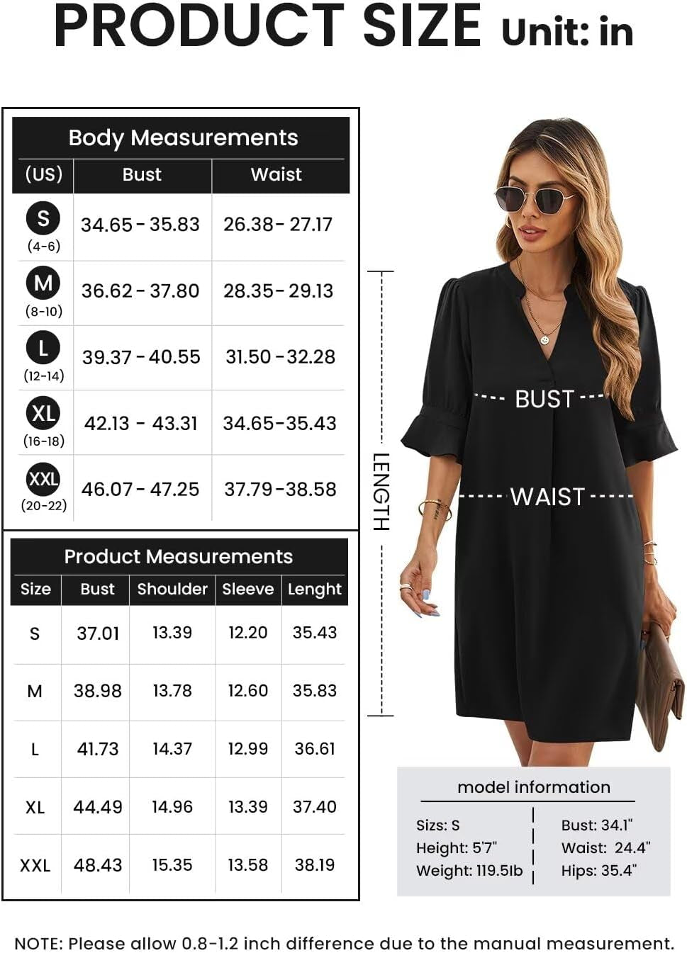 Elegant V-Neck Flowy Summer Shift Dress for Women – Casual, Lightweight & Stylish