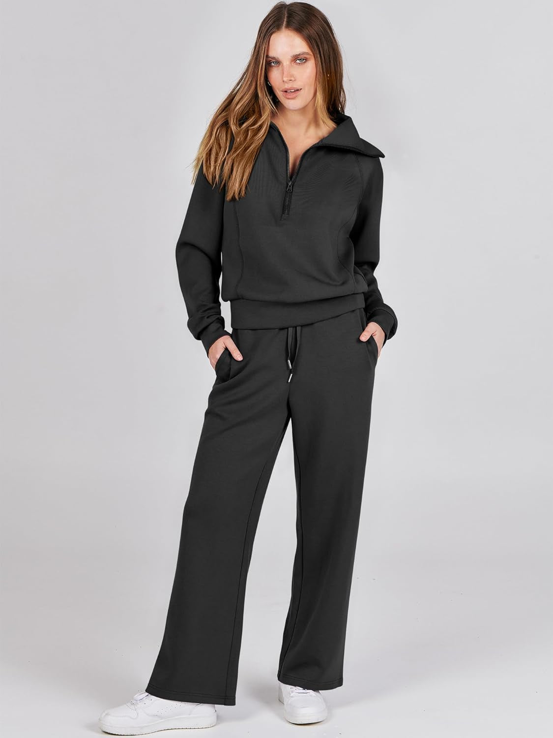 Trendy Women's 2-Piece Lounge Set – Oversized Sweatshirt & Sweatpants Tracksuit – Cozy Fall Must-Have"