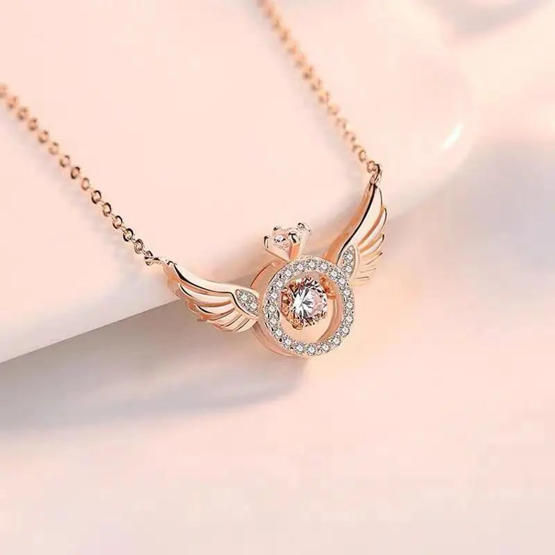 Collection of Heart-Beating Clavicle Chain with Smart Angel Wing in a gallery layout