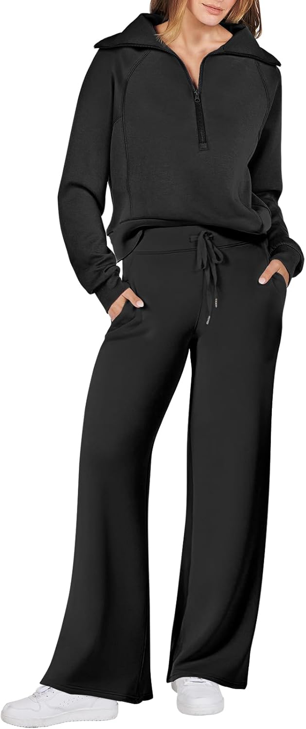 Trendy Women's 2-Piece Lounge Set – Oversized Sweatshirt & Sweatpants Tracksuit – Cozy Fall Must-Have"