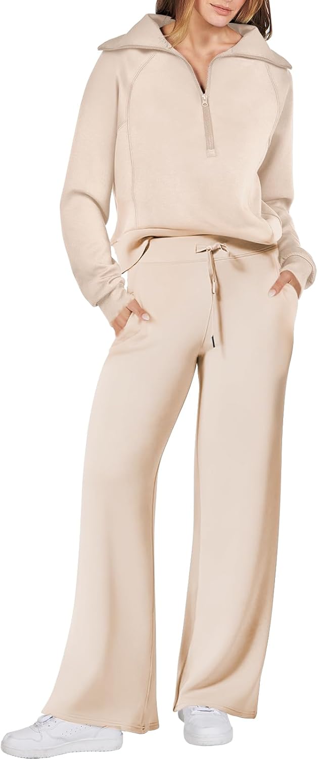 Trendy Women's 2-Piece Lounge Set – Oversized Sweatshirt & Sweatpants Tracksuit – Cozy Fall Must-Have"