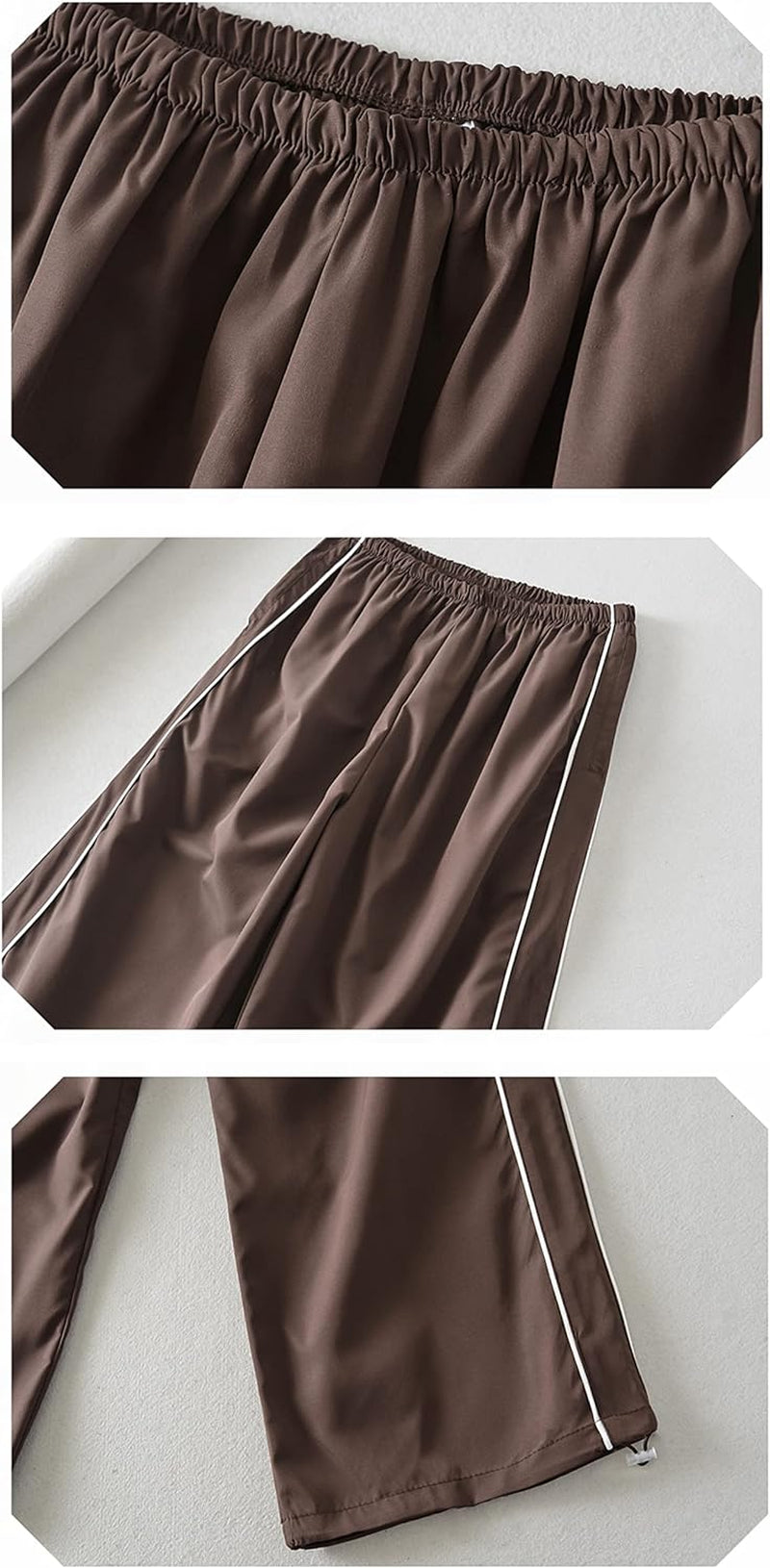 Collection of Womens Parachute Pants Wide Leg Baggy Pants Y2K Elastic Waist Jogger in a gallery layout