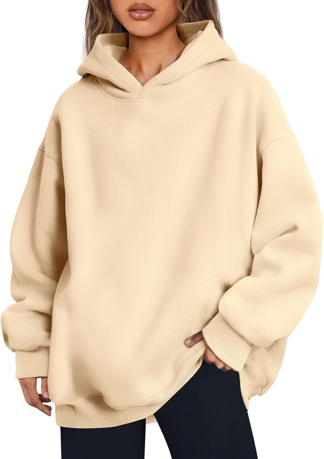 Cozy Oversized Women's Fleece Hoodie - Comfy Casual Pullover Sweatshirt for Fall & Winter