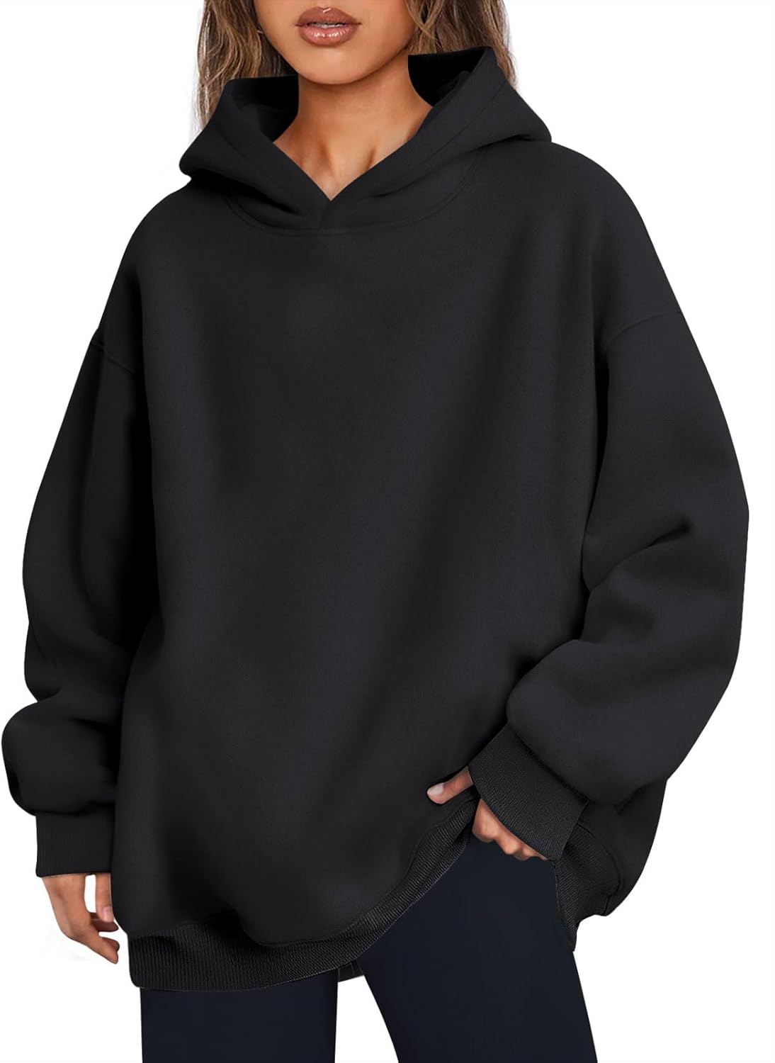 Cozy Oversized Women's Fleece Hoodie - Comfy Casual Pullover Sweatshirt for Fall & Winter