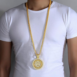 Collection of Costume Gold Chain for Men Spinner Dollar Sign Necklaces 36 Inches in a gallery layout