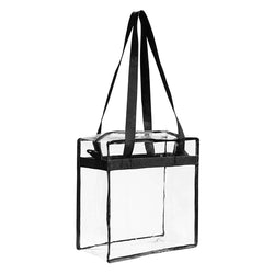 Collection of 2X Clear PVC Tote Bag Women Large Transparent Handbag Zip Purse Stadium Security in a gallery layout