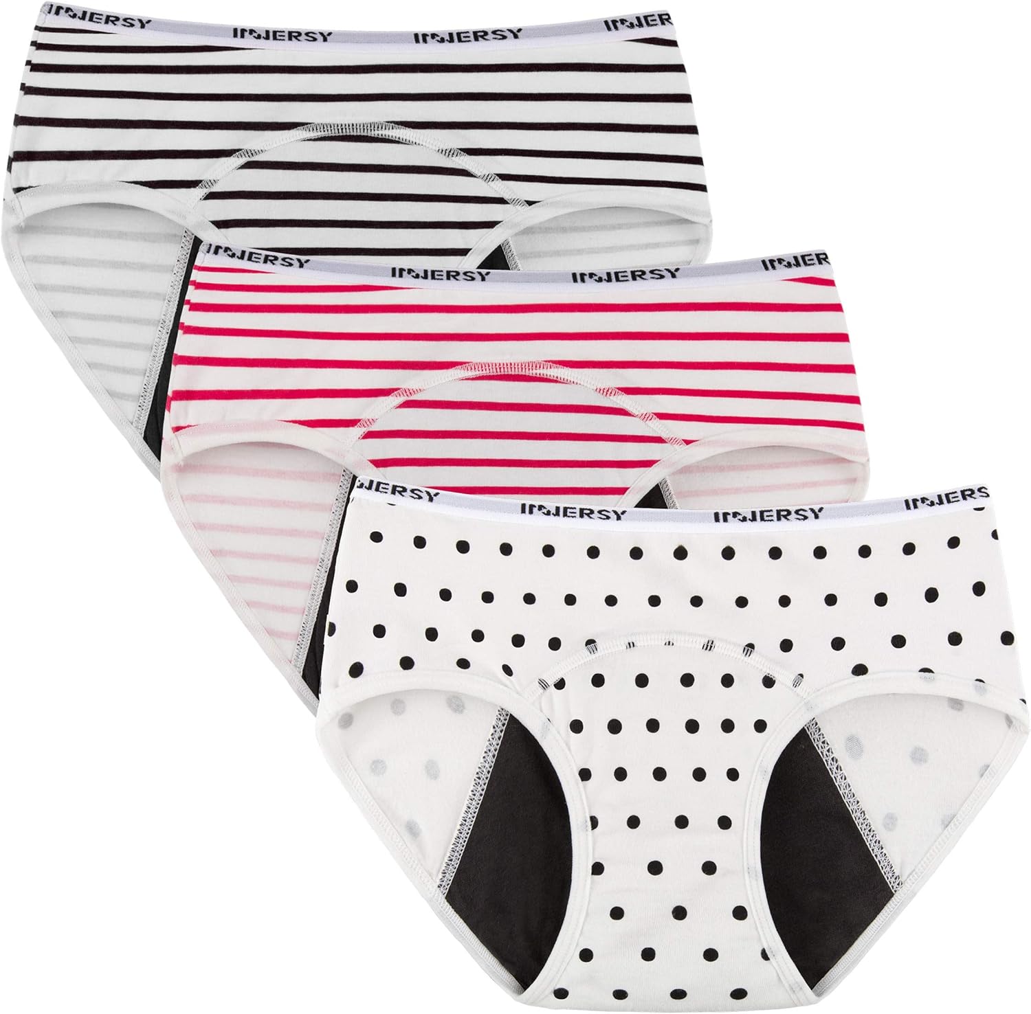 Girls' Period Panties Menstrual Underwear for First Period Starter 3-Pack