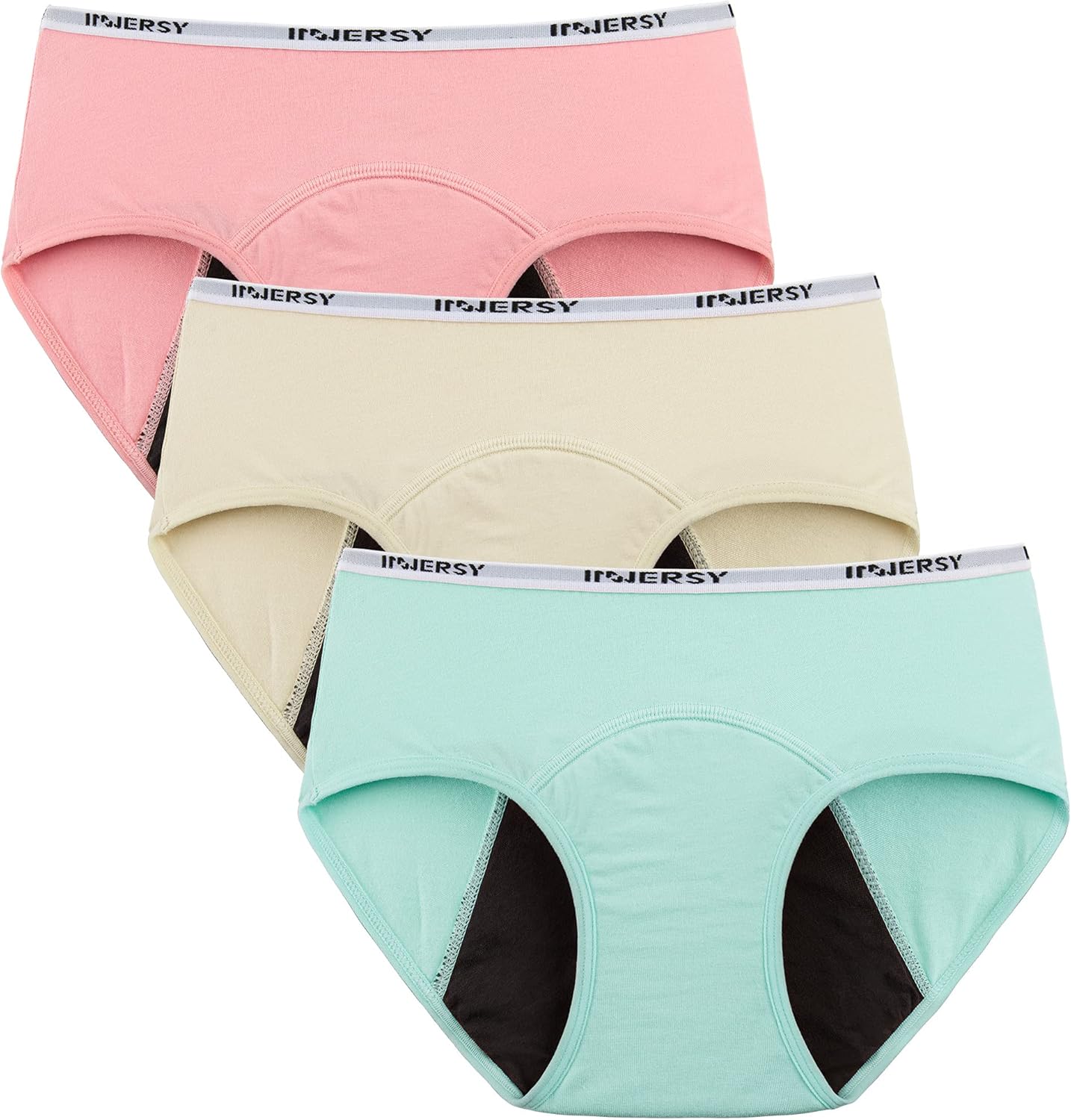 Collection of Girls' Period Panties Menstrual Underwear for First Period Starter 3-Pack in a gallery layout