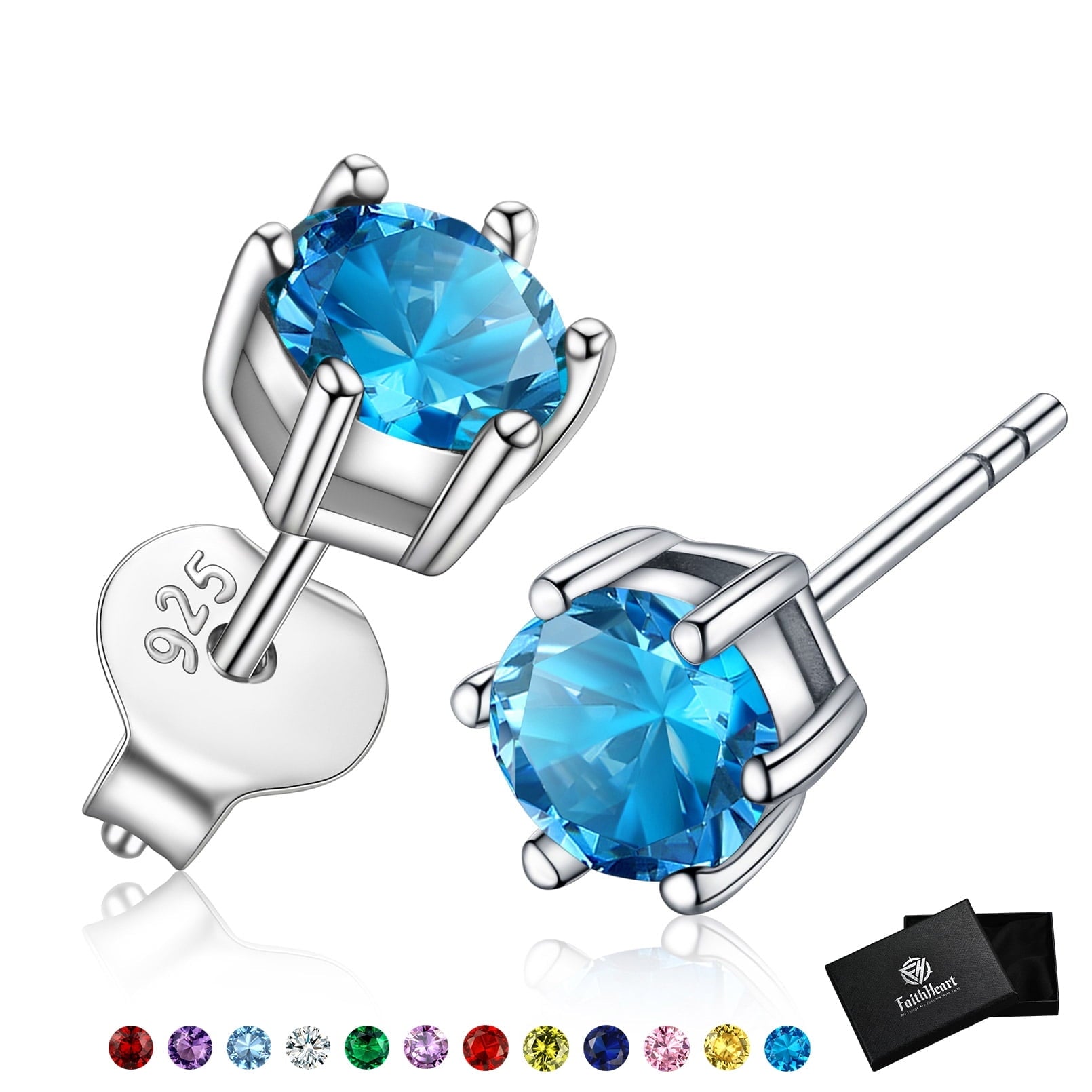 925 Sterling Silver Pink Tourmaline Stud Earrings - October Birthstone Bling for Women