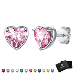 Collection of 925 Sterling Silver Pink Tourmaline Stud Earrings - October Birthstone Bling for Women in a gallery layout