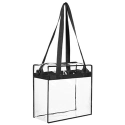 Collection of 2X Clear PVC Tote Bag Women Large Transparent Handbag Zip Purse Stadium Security in a gallery layout