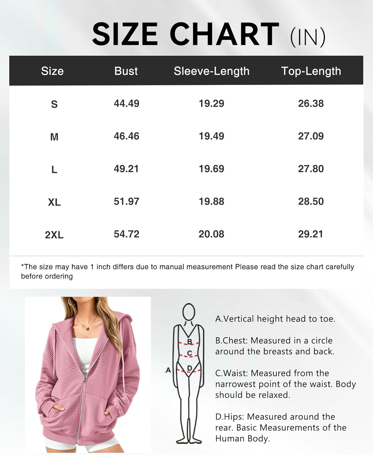 Collection of 2024 Women's Oversized Zip-Up Hoodie - Cozy Long Sleeve Fall Sweatshirt Jacket | Casual & Stylish Outfit Essential in a gallery layout