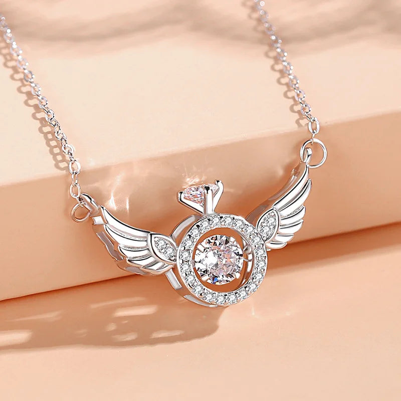 Collection of Heart-Beating Clavicle Chain with Smart Angel Wing in a gallery layout