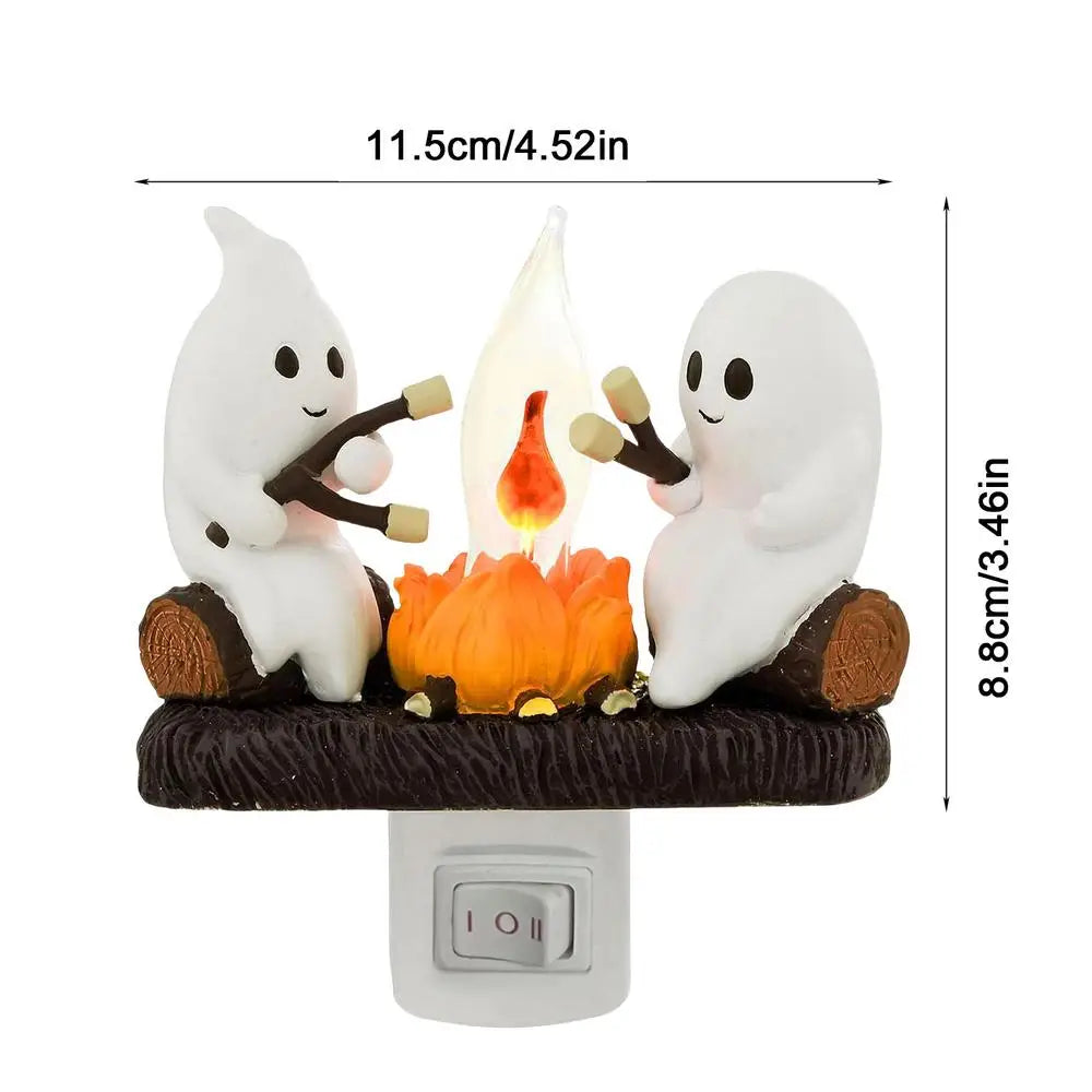 Collection of Ghost Campfire Flickering Night Light 2024 Halloween Festival Lantern Fire Night Light Wall Decoration Lovely Lamp in a gallery layout