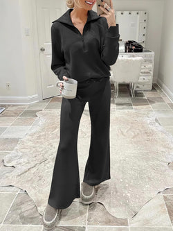 Collection of Trendy Women's 2-Piece Lounge Set – Oversized Sweatshirt & Sweatpants Tracksuit – Cozy Fall Must-Have" in a gallery layout