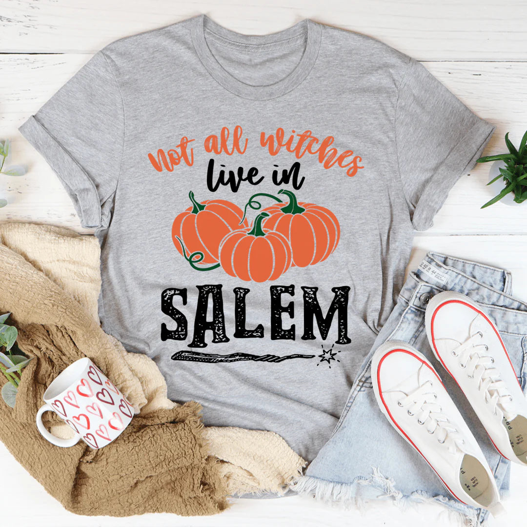 Collection of Not All Witches Live in Salem Tee in a gallery layout