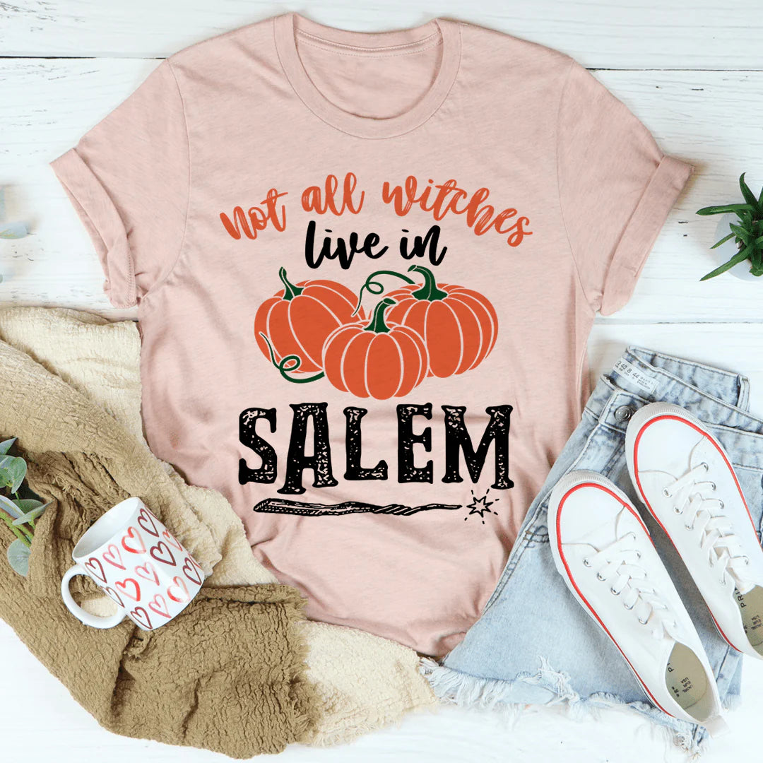 Collection of Not All Witches Live in Salem Tee in a gallery layout