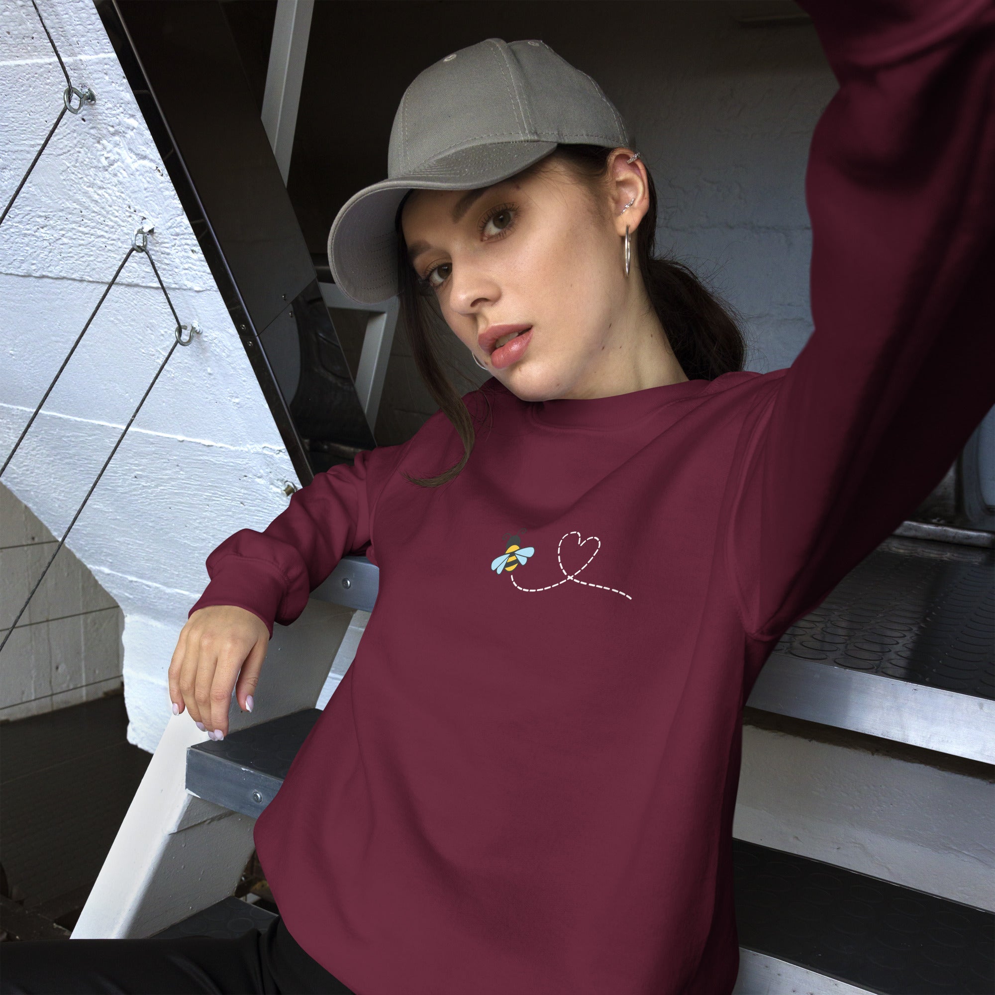 Collection of Bee Love Sweatshirt – Cozy, Cute, and Perfect for Spreading Positivity in a gallery layout