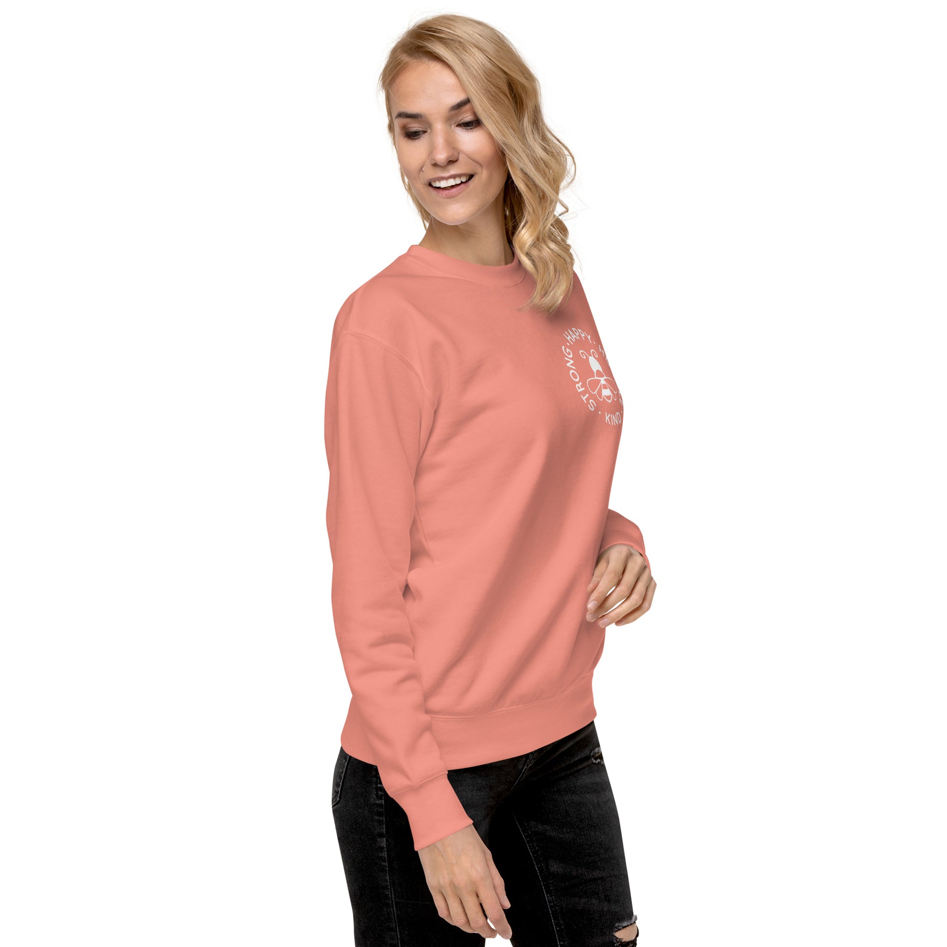 Bee Strong, Happy, Humble & Kind Sweatshirt – Embrace Positivity in Cozy Style!