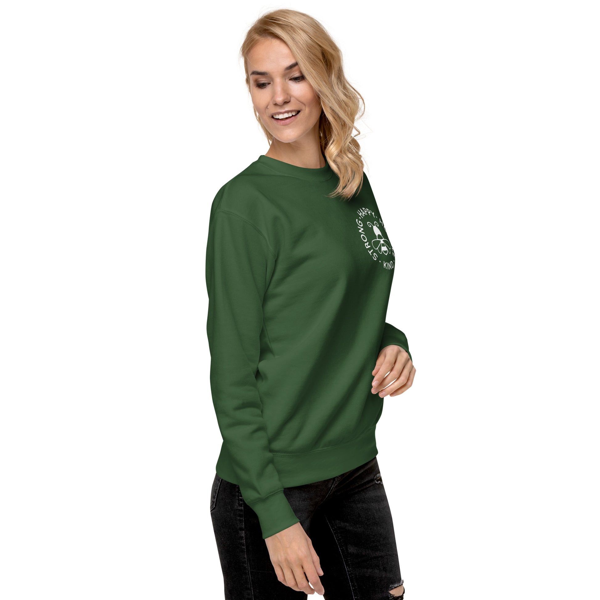 Bee Strong, Happy, Humble & Kind Sweatshirt – Embrace Positivity in Cozy Style!