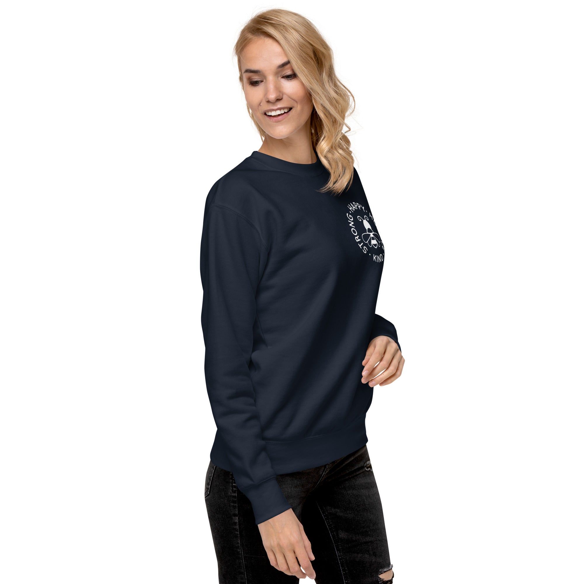 Collection of Bee Strong, Happy, Humble & Kind Sweatshirt – Embrace Positivity in Cozy Style! in a gallery layout