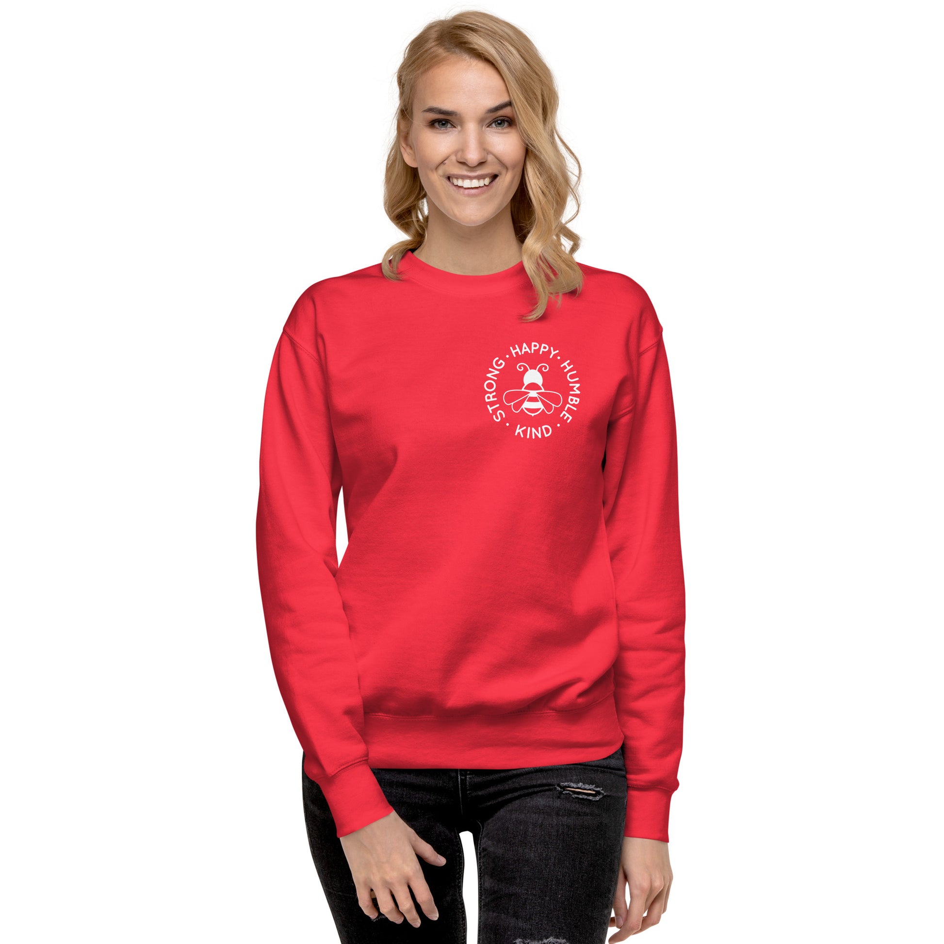 Bee Strong, Happy, Humble & Kind Sweatshirt – Embrace Positivity in Cozy Style!