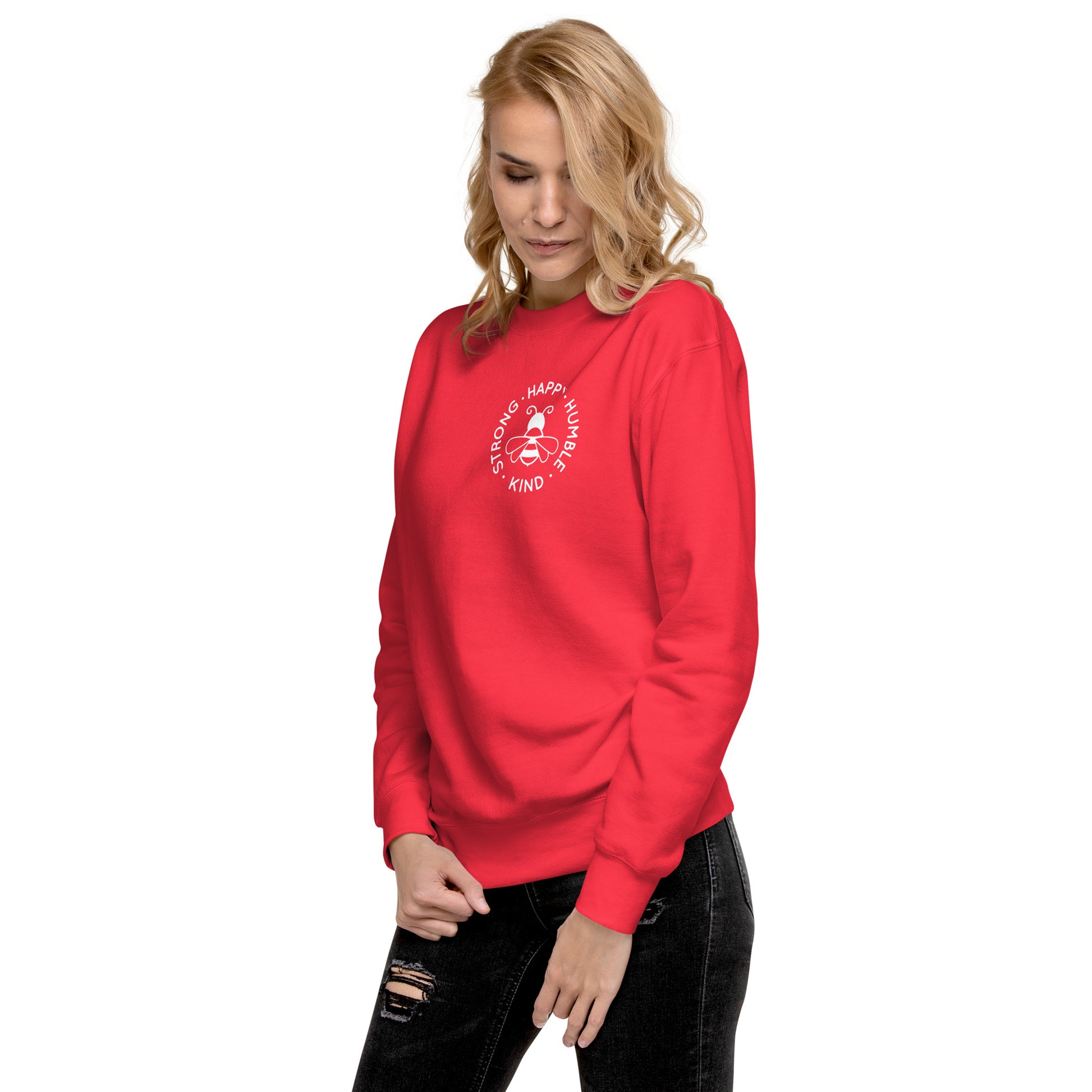 Bee Strong, Happy, Humble & Kind Sweatshirt – Embrace Positivity in Cozy Style!