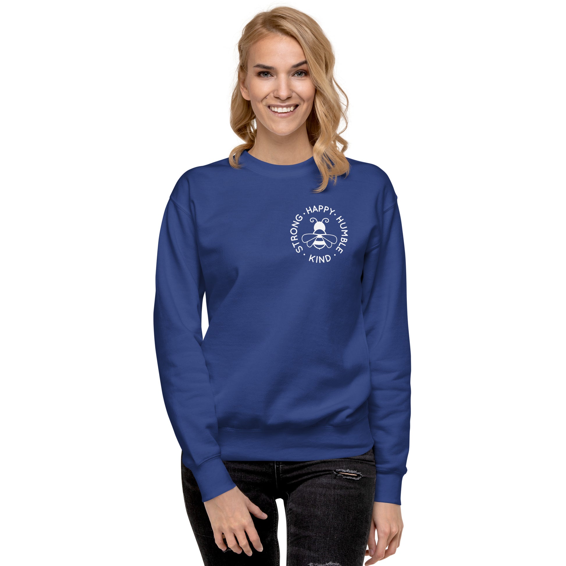 Bee Strong, Happy, Humble & Kind Sweatshirt – Embrace Positivity in Cozy Style!